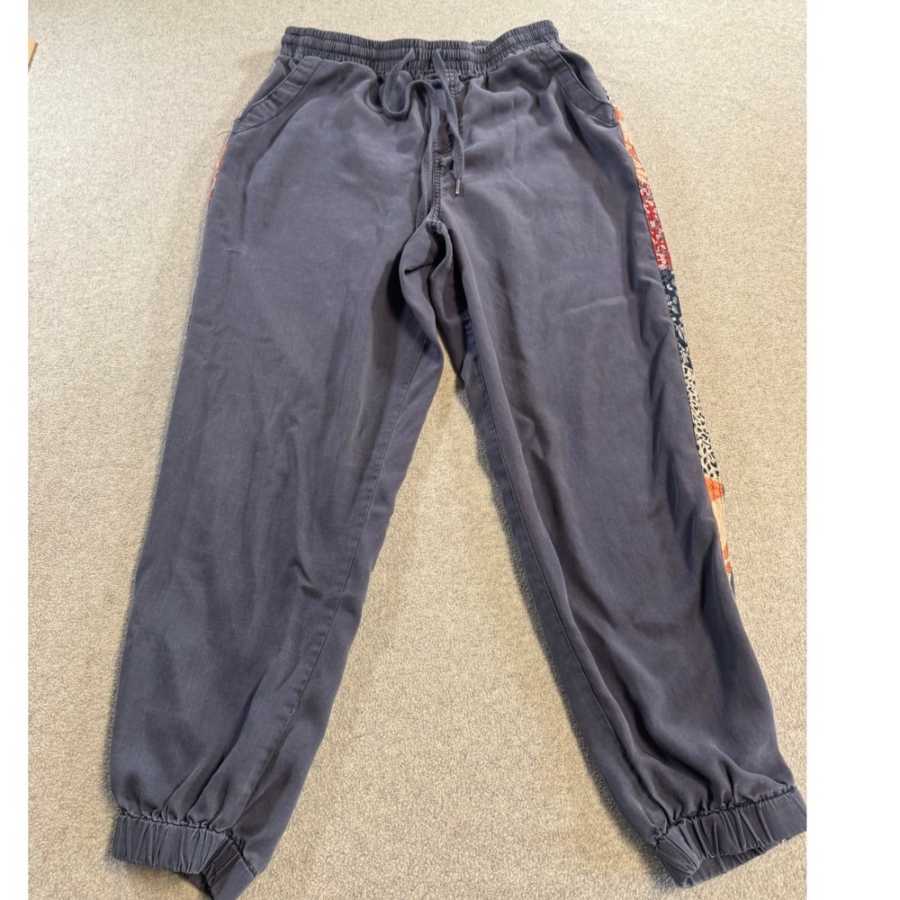 Knox Rose Patchwork Side Stripe Jogger Pants‎ Women Gray Good Floral Boho Boho